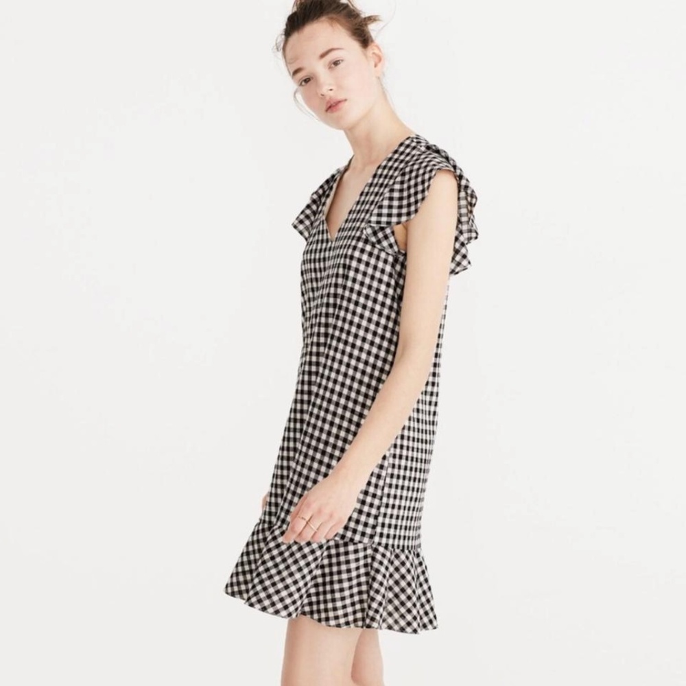 Madewell Gingham Vneck Dress sz 6